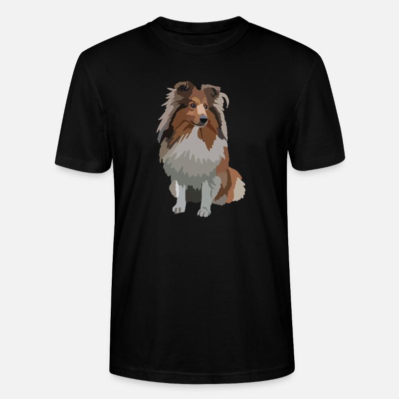 Sheltie Collie Chien dessinateur - T-shirt bio CRAFTER Stanley Stella Unisexe - noir