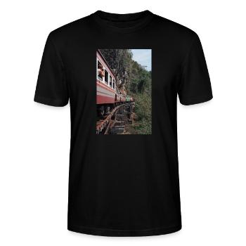 Zug - Stanley/Stella Unisex Bio-T-Shirt CRAFTER - Schwarz - Vorne - Alina (178cm) & Michal (187cm)