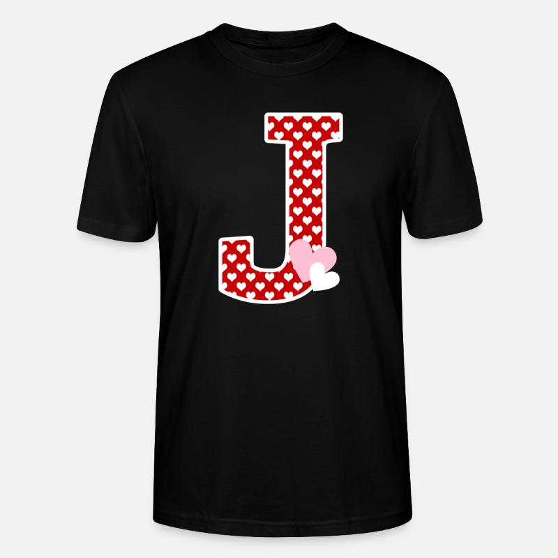 Buchstabe j Herz - Stanley/Stella Unisex Bio-T-Shirt CRAFTER - Schwarz
