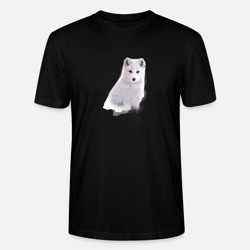 polarfuchs, fuchs,grün,aquarell ,malerei - Stanley/Stella Unisex Bio-T-Shirt CRAFTER - Schwarz