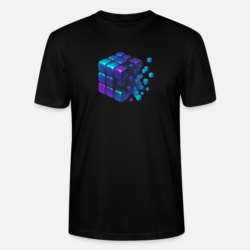 Digital Cube Explosion - Stanley/Stella Unisex Bio-T-Shirt CRAFTER - Schwarz