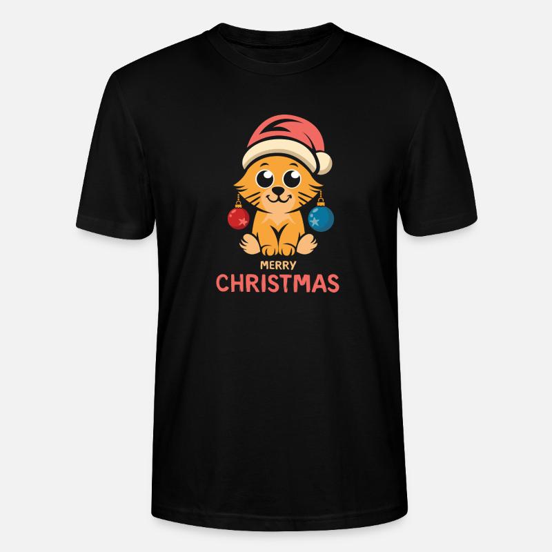 Chat de Noël Joyeux Noël - T-shirt bio CRAFTER Stanley Stella Unisexe - noir