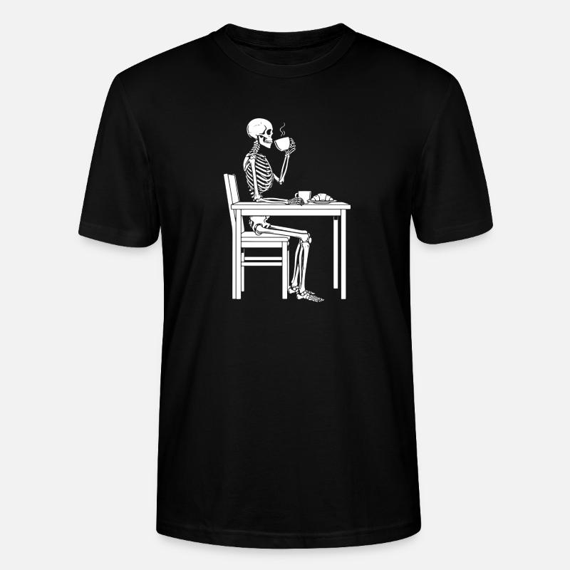 Skelett-Kaffeepause - Stanley/Stella Unisex Bio-T-Shirt CRAFTER - Schwarz