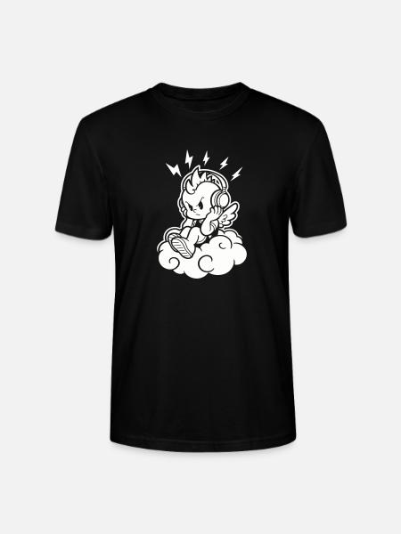 Punk Engel – Cherub mit Kopfhörern - Stanley/Stella Unisex Bio-T-Shirt CRAFTER - Schwarz