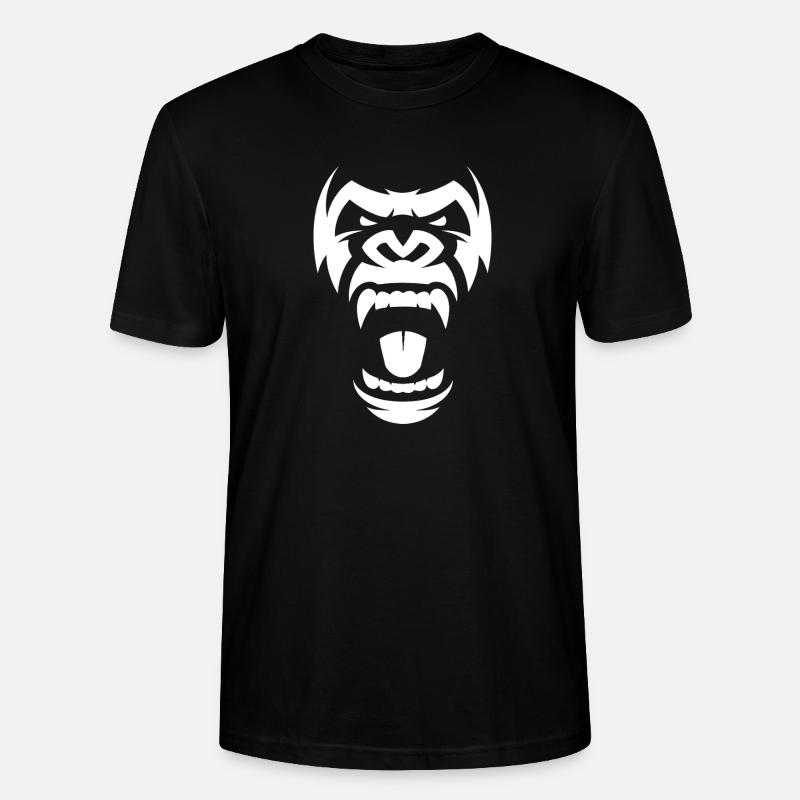 Silhouette de Gorille Agressive - T-shirt bio CRAFTER Stanley Stella Unisexe - noir