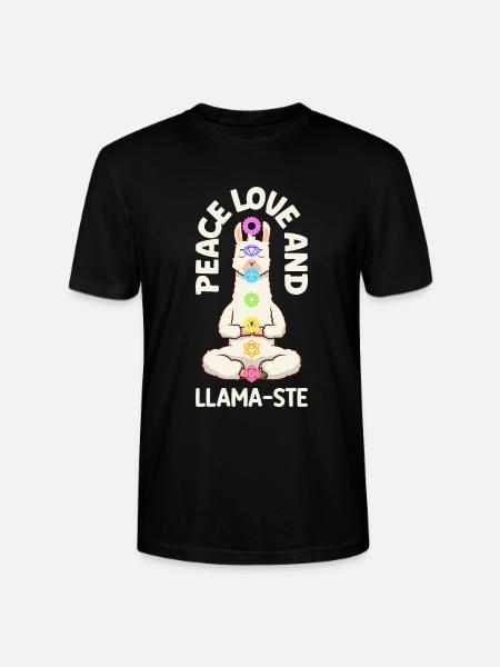 Chakra Humor - Llama Spirit Peace - Stanley/Stella CRAFTER Unisex Organic T-Shirt - black