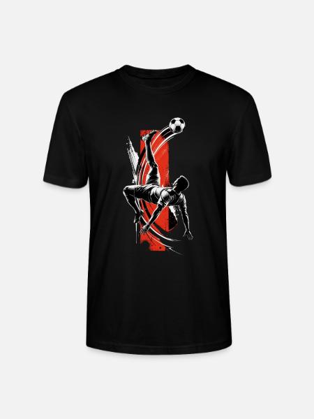 Football overhead kick - Stanley/Stella CRAFTER Unisex Organic T-Shirt - black