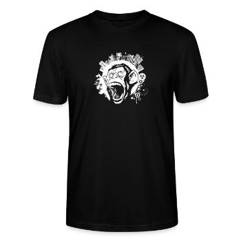 Urban Monkey weiß - Stanley/Stella Unisex Bio-T-Shirt CRAFTER - Schwarz - Vorne - Alina (178cm) & Michal (187cm)
