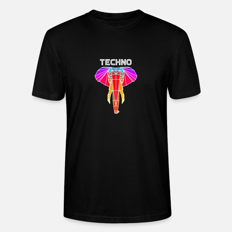 techno elefant - Stanley/Stella Unisex Bio-T-Shirt CRAFTER - Schwarz