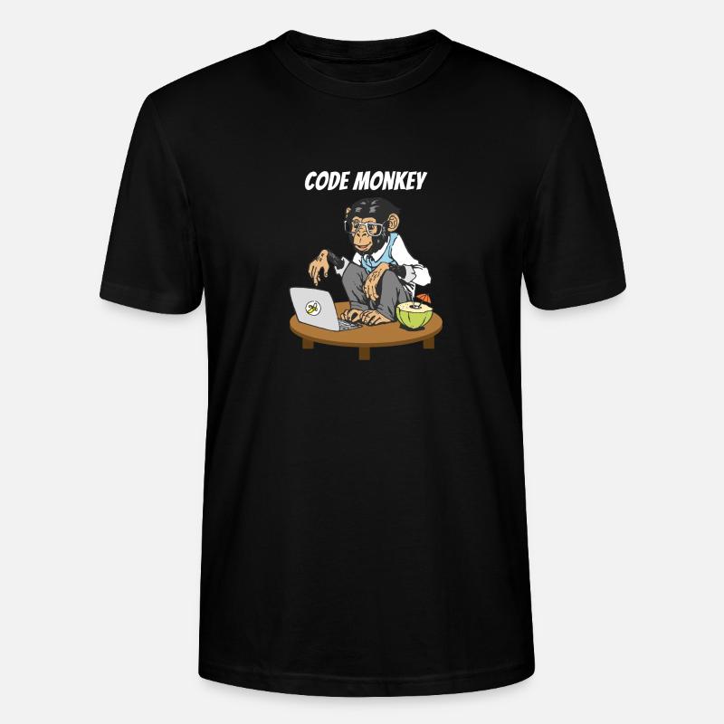Code Monkey Progammierer Affe Coding Äffchen - Stanley/Stella Unisex Bio-T-Shirt CRAFTER - Schwarz