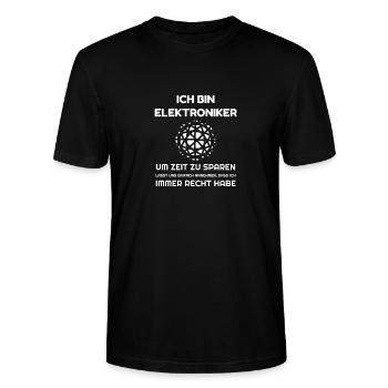 Ich bin Elektroniker - Stanley/Stella Unisex Bio-T-Shirt CRAFTER - Schwarz - Vorne - Alina (178cm) & Michal (187cm)