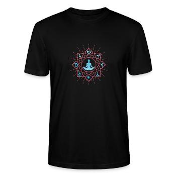 yoga - Stanley/Stella Unisex Bio-T-Shirt CRAFTER - Schwarz - Vorne - Alina (178cm) & Michal (187cm)