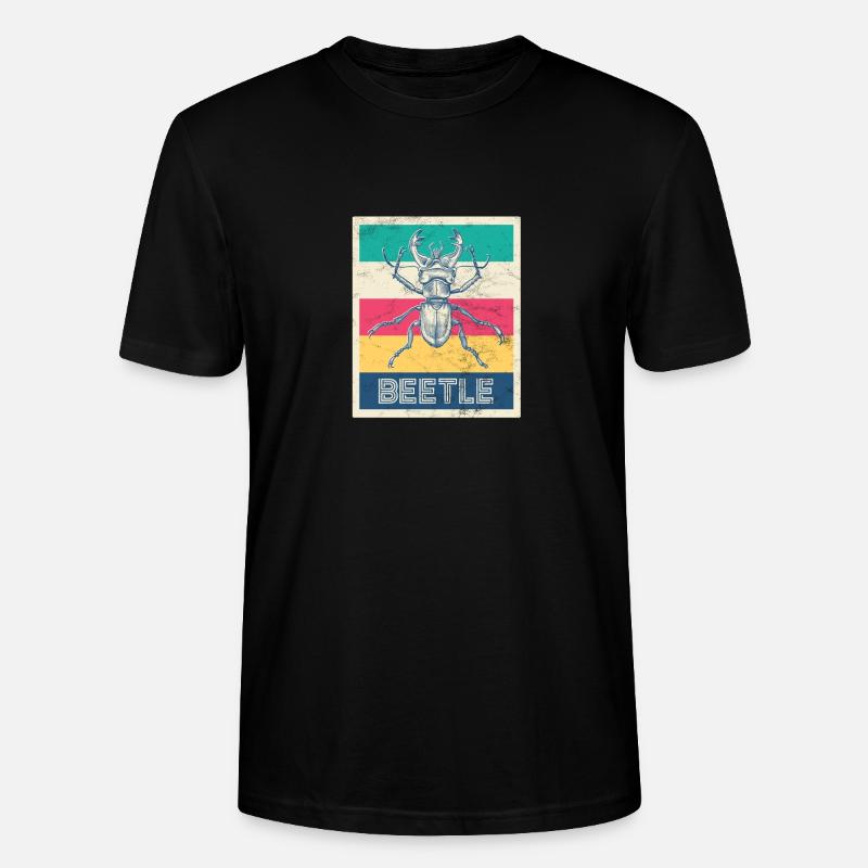 Retro Hirschkäfer "Beetle" - Stanley/Stella Unisex Bio-T-Shirt CRAFTER - Schwarz