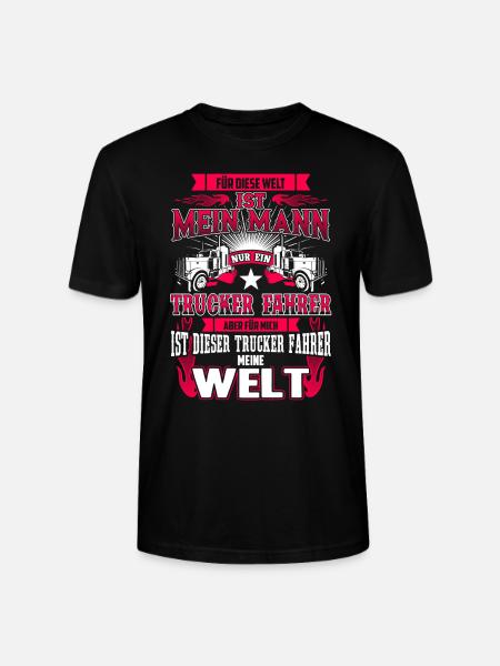 Truckerfahrer - Mein Mann - Meine Welt - Stanley/Stella Unisex Bio-T-Shirt CRAFTER - Schwarz