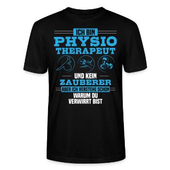 Physiotherapeut/Physiotherapie/Zauberer/Geschenk - Stanley/Stella Unisex Bio-T-Shirt CRAFTER - Schwarz - Vorne - Alina (178cm) & Michal (187cm)