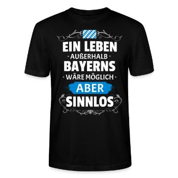 SINNLOS - BAYERN - Stanley/Stella Unisex Bio-T-Shirt CRAFTER - Schwarz - Vorne - Alina (178cm) & Michal (187cm)