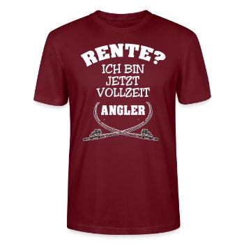 Vollzeit Angler in der Rente - Stanley/Stella Unisex Bio-T-Shirt CRAFTER - Burgunderrot - Vorne - Alina (178cm) & Michal (187cm)