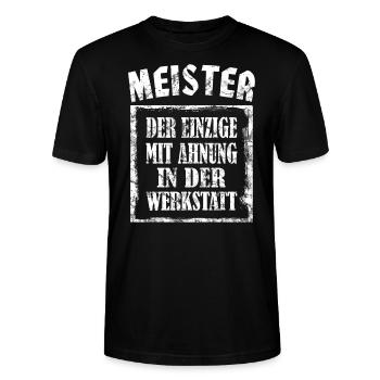 Master in the workshop - Stanley/Stella CRAFTER Unisex Organic T-Shirt - black - Front - Alina (178cm) & Michal (187cm)