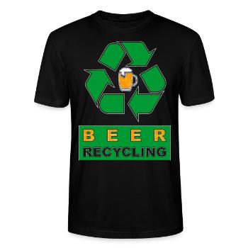 Recyclage de la bière - T-shirt bio CRAFTER Stanley Stella Unisexe - noir - Devant - Alina (178cm) & Michal (187cm)