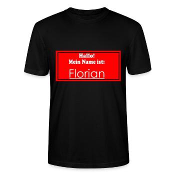 Hallo mein Name ist Florian Name Geschenkidee - Stanley/Stella Unisex Bio-T-Shirt CRAFTER - Schwarz - Vorne - Alina (178cm) & Michal (187cm)
