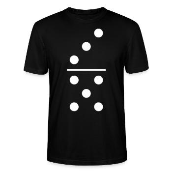 Domino Gruppenkostüm 3 5 Fasching Geschenk T-Shirt - Stanley/Stella Unisex Bio-T-Shirt CRAFTER - Schwarz - Vorne - Alina (178cm) & Michal (187cm)