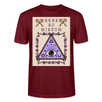 Troisième œil, l’œil qui voit tout, occulte - T-shirt bio CRAFTER Stanley Stella Unisexe - bordeaux - Devant - Alina (178cm) & Michal (187cm)