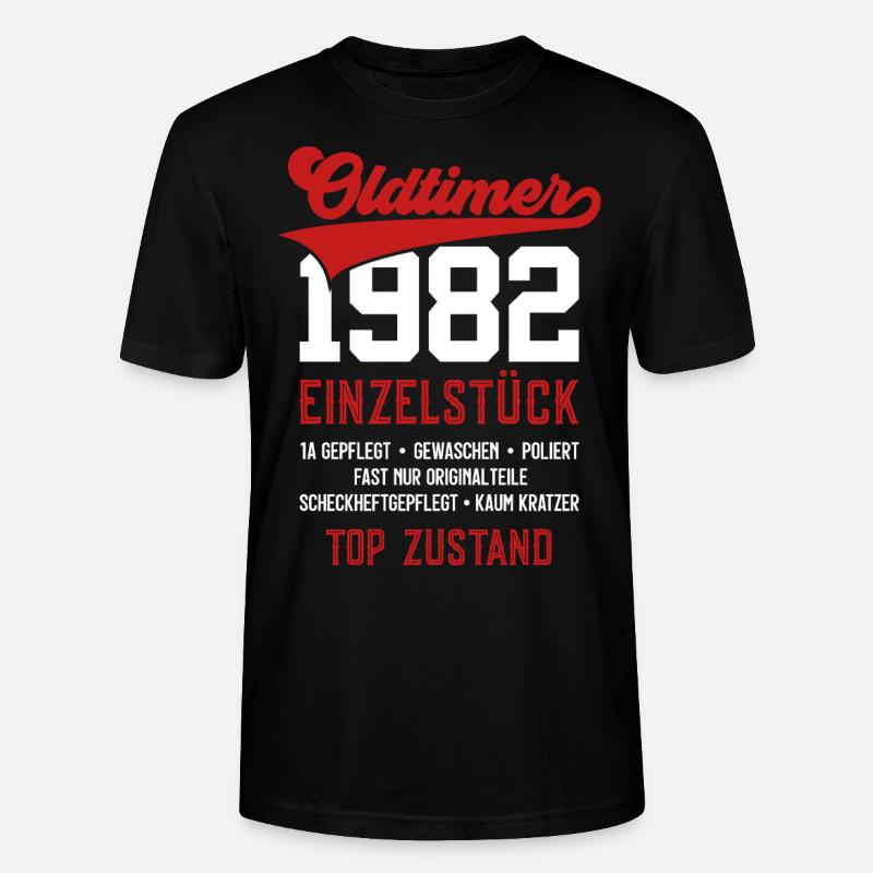 44. GEBURTSTAG OLDTIMER 1982 - Stanley/Stella Unisex Bio-T-Shirt CRAFTER - Schwarz