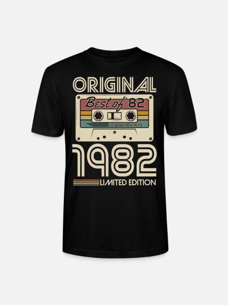 1982 Vintage Vintage Retro Birthday Gift - Stanley/Stella CRAFTER Unisex Organic T-Shirt - black