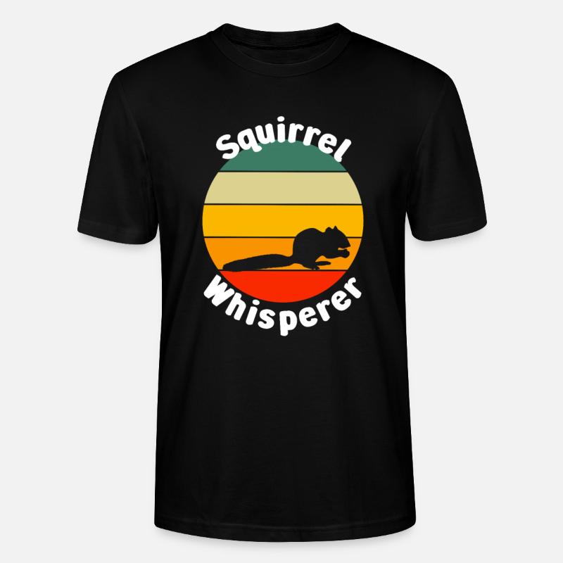 Funny Squirrel Whisperer - Stanley/Stella CRAFTER Unisex Organic T-Shirt - black