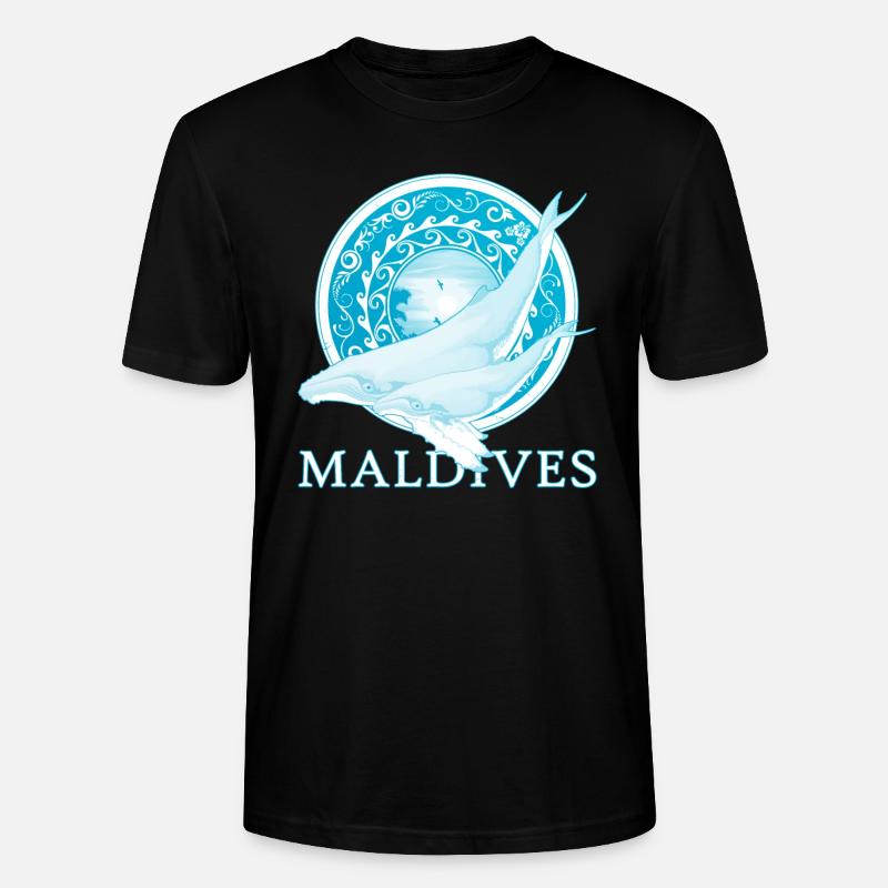 Buckelwale Malediven - Stanley/Stella Unisex Bio-T-Shirt CRAFTER - Schwarz