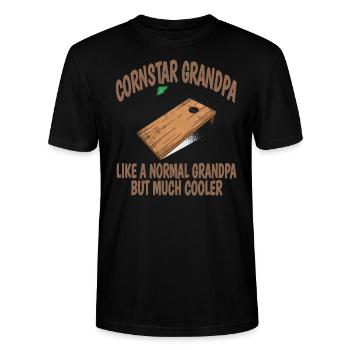 Cornstar Grandpa Cornhole Player Grandpa Gift Idea - Stanley/Stella CRAFTER Unisex Organic T-Shirt - black - Front - Alina (178cm) & Michal (187cm)