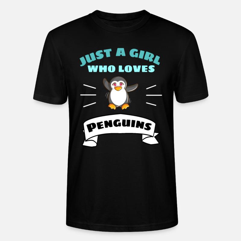 Zoo Tierliebhaber Mädchen Geschenk Pinguin - Stanley/Stella Unisex Bio-T-Shirt CRAFTER - Schwarz
