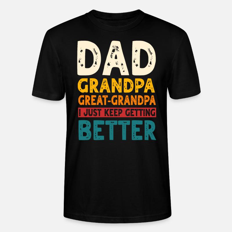 Oldefar gaveide Pappa Bestefar Oldefar - Stanley/Stella CRAFTER unisex økologisk T-skjorte - svart