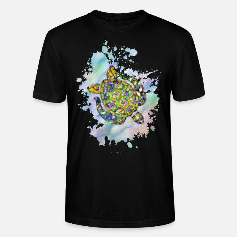 Schildkröte im Meer - Stanley/Stella Unisex Bio-T-Shirt CRAFTER - Schwarz