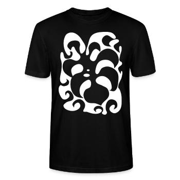 psychedelic Monstera Pflanze sixties retro Party - Stanley/Stella Unisex Bio-T-Shirt CRAFTER - Schwarz - Vorne - Alina (178cm) & Michal (187cm)