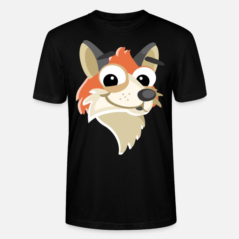 Fuchs Kopf Gesicht - Stanley/Stella Unisex Bio-T-Shirt CRAFTER - Schwarz