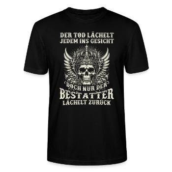 Bestatter Bestattungsfachkraft Geschenkidee Tod - Stanley/Stella Unisex Bio-T-Shirt CRAFTER - Schwarz - Vorne - Alina (178cm) & Michal (187cm)