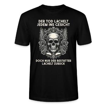 Bestatter Bestattungsfachkraft Geschenkidee Tod - Stanley/Stella Unisex Bio-T-Shirt CRAFTER - Schwarz - Vorne - Alina (178cm) & Michal (187cm)