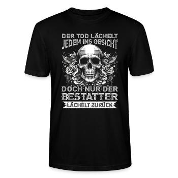 Bestatter Bestattungsfachkraft Geschenkidee Tod - Stanley/Stella Unisex Bio-T-Shirt CRAFTER - Schwarz - Vorne - Alina (178cm) & Michal (187cm)