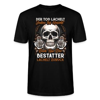 Bestatter Bestattungsfachkraft Geschenkidee Humor - Stanley/Stella Unisex Bio-T-Shirt CRAFTER - Schwarz - Vorne - Alina (178cm) & Michal (187cm)