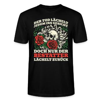 Bestatter Bestattungsfachkraft Geschenkidee Humor - Stanley/Stella Unisex Bio-T-Shirt CRAFTER - Schwarz - Vorne - Alina (178cm) & Michal (187cm)