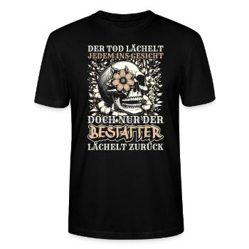 Bestatter Bestattungsfachkraft Geschenkidee Humor - Stanley/Stella Unisex Bio-T-Shirt CRAFTER - Schwarz - Vorne - Alina (178cm) & Michal (187cm)