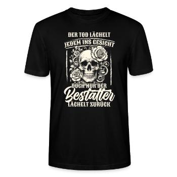 Bestatter Bestattungsfachkraft Geschenkidee Humor - Stanley/Stella Unisex Bio-T-Shirt CRAFTER - Schwarz - Vorne - Alina (178cm) & Michal (187cm)