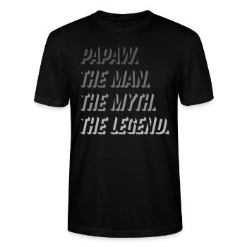 Papa Grand-père disant Papaw L’homme Le mythe La légende - T-shirt bio CRAFTER Stanley Stella Unisexe - noir - Devant - Alina (178cm) & Michal (187cm)