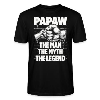 Papa Geschenkidee Papaw Spruch Vater Sohn - Stanley/Stella Unisex Bio-T-Shirt CRAFTER - Schwarz - Vorne - Alina (178cm) & Michal (187cm)