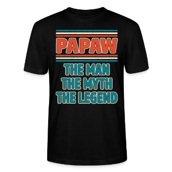 Papa Opa Geschenkidee Papaw Spruch Humor Vater - Stanley/Stella Unisex Bio-T-Shirt CRAFTER - Schwarz - Vorne - Alina (178cm) & Michal (187cm)
