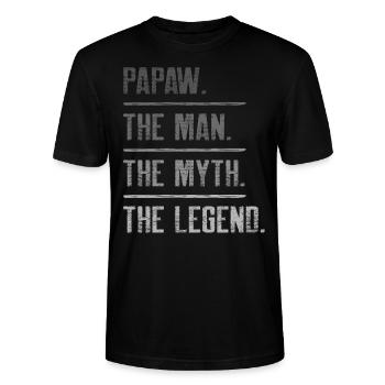 Papa Opa Geschenkidee Papaw Spruch Humor Vater - Stanley/Stella Unisex Bio-T-Shirt CRAFTER - Schwarz - Vorne - Alina (178cm) & Michal (187cm)