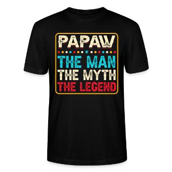 Papa Opa Geschenkidee Papaw Spruch Humor Vater - Stanley/Stella Unisex Bio-T-Shirt CRAFTER - Schwarz - Vorne - Alina (178cm) & Michal (187cm)