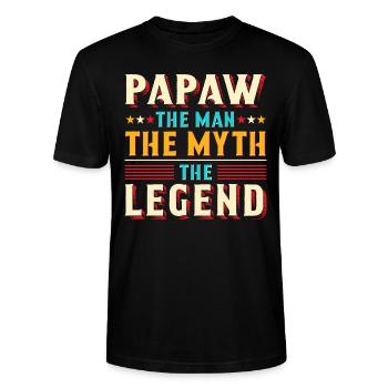 Papa Opa Geschenkidee Papaw Spruch Humor Vater - Stanley/Stella Unisex Bio-T-Shirt CRAFTER - Schwarz - Vorne - Alina (178cm) & Michal (187cm)