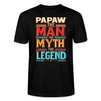 Papa Vater Opa Geschenkidee Papaw Spruch Humor - Stanley/Stella Unisex Bio-T-Shirt CRAFTER - Schwarz - Vorne - Alina (178cm) & Michal (187cm)